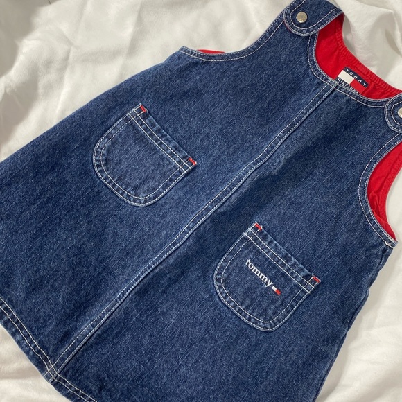 Vintage TOMMY HILFIGER TOMMY Baby Denim Snap Dress // Size 12-18MOS EUC - Picture 5 of 9